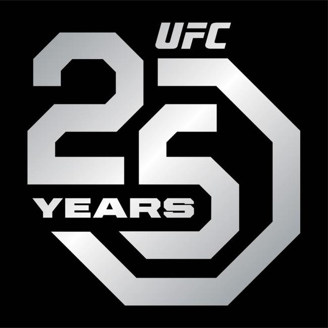 UFC日前正式对外公布了其成立25周年的纪念LOGO