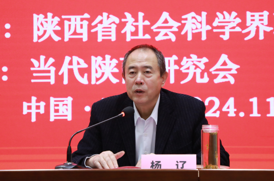 陕西省社科院原党组成员、副院长,当代陕西研究会名誉会长杨辽致辞