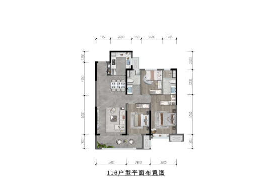 龙湖云璟建面约116㎡户型图