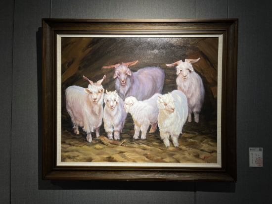 李来军油画《百羊图》在西安展出