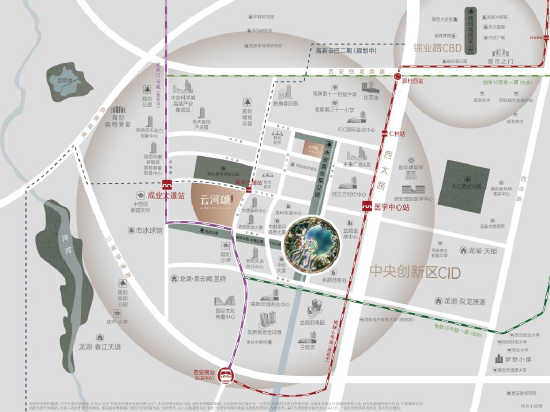 区域示意图，具体规划以政府为准