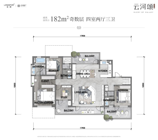 未来之瞳云河颂182㎡户型意境创想图