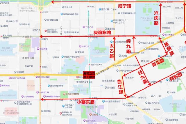 西安南二環雁塔立交優化工程施工圍擋發生變化 繞行方案請知悉