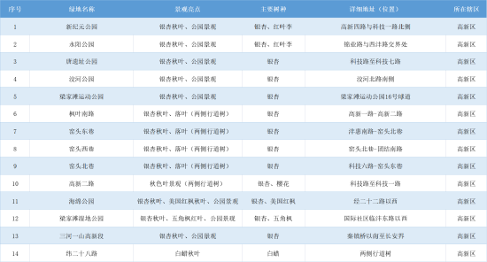 西安高新区“落叶缓扫”点位