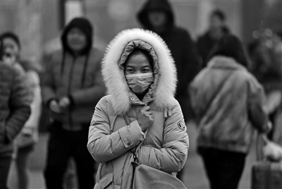 寒潮来袭 本报记者 王晓峰 摄