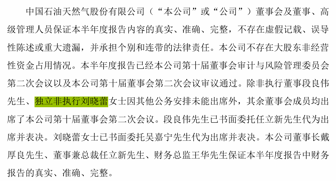 中国石油半年报现多处披露疏漏：职务漏字、税率数字误植、模板复制存瑕疵