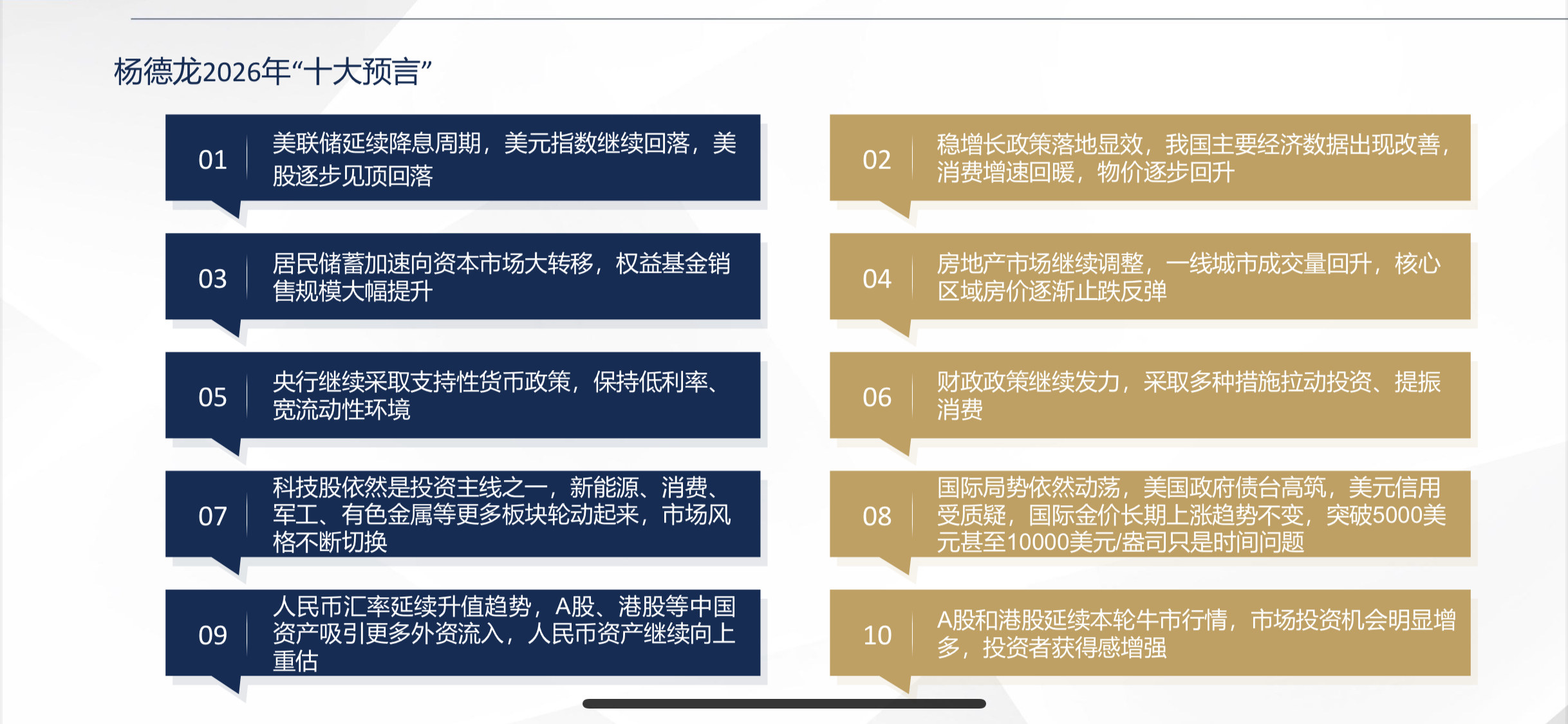 杨德龙：2026年十大预言正式发布 A股和港股延续慢牛长牛行情