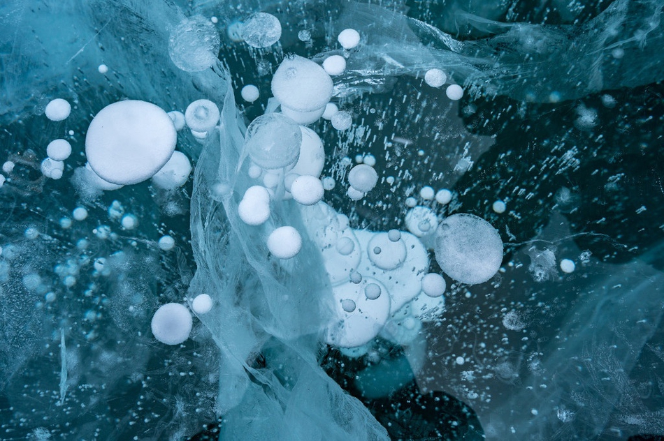 贝加尔湖童话般冰雪仙境神奇气泡冰太美了