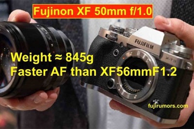 富士XF50mmF1.0即将发布：X系列最大光圈镜头