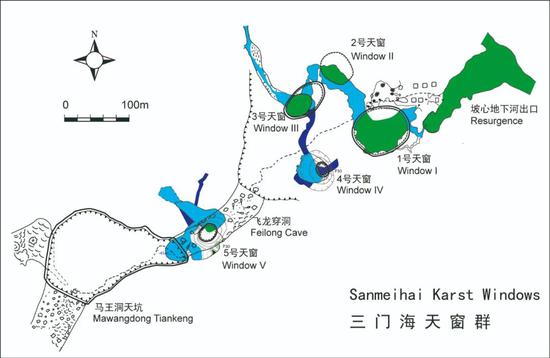 三门海天窗群分布图