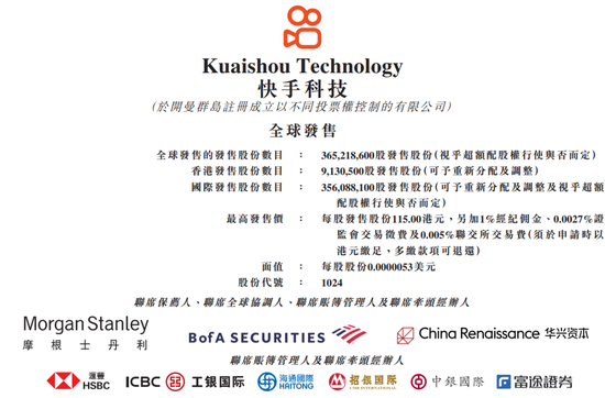 快手科技计划在周三初完成IPO，估值超过550亿美元-媒体播放器/视频网站