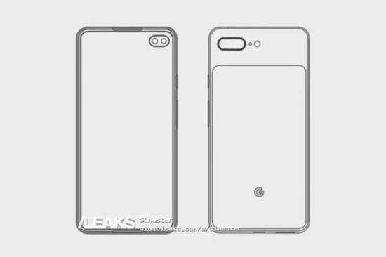 疑似谷歌Pixel 4 XL设计图（图取自slashleaks）