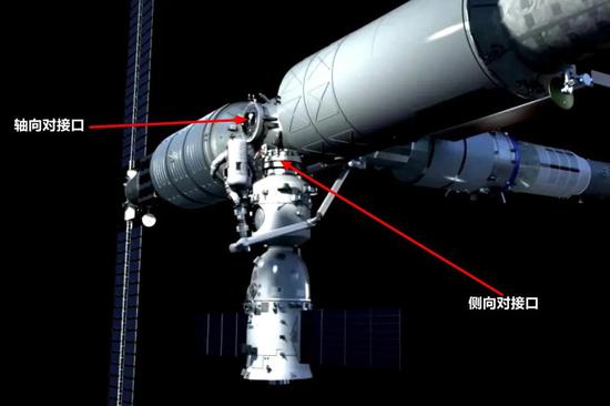 　用于同时对接两艘神舟飞船的对接口