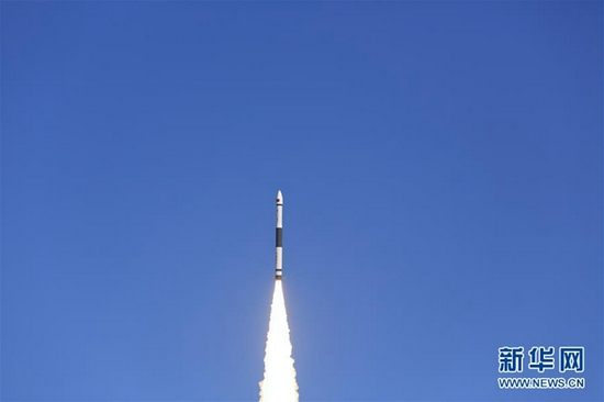 2018年9月29日，我国在酒泉卫星发射中心用快舟一号甲固体运载火箭，成功将微厘空间一号试验卫星送入预定轨道。 新华社发（杨晓博 摄）