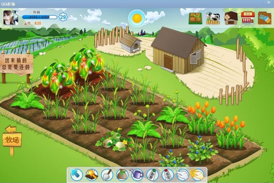 qq农场偷菜界面,图片来源于网络