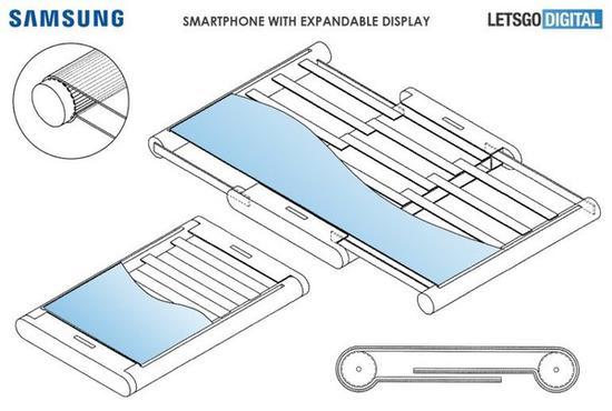 三星折叠屏手机专利（图取自LetsGoDigital）