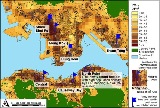 香港PM10浓度分布地图 | 参考资料[11]