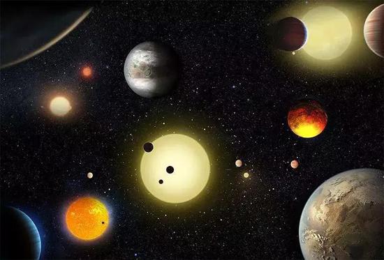 丰富多彩的系外行星假想图。来源：NASA