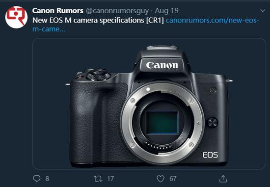 佳能旗舰APS-C画幅微单EOS M7规格曝光：将于 2020 年第四季度发布