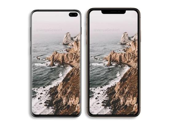三星Galaxy S10与iPhone XS的对比图(图源@Venta)