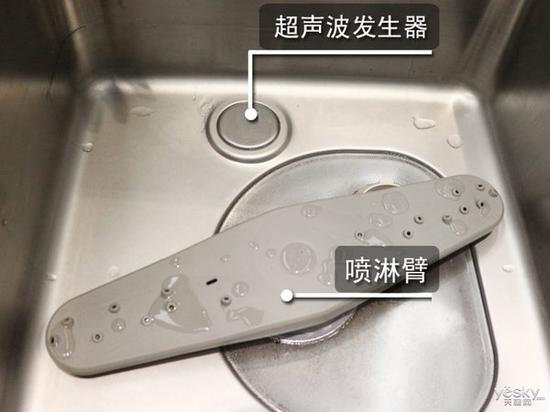 方太水槽洗碗机JBSD2T-Q8,超声波发生器与喷淋臂