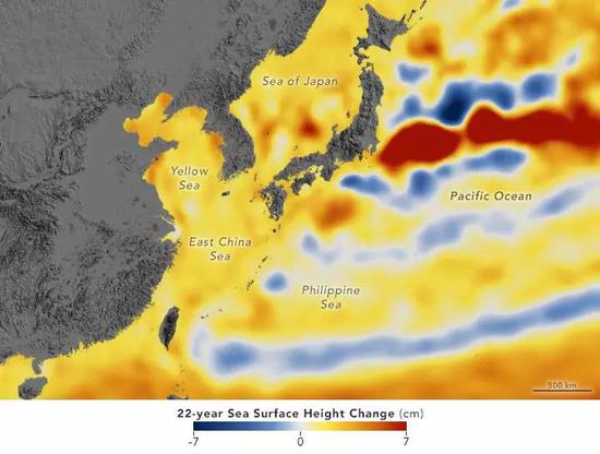 海平面上升（来源：NASA）