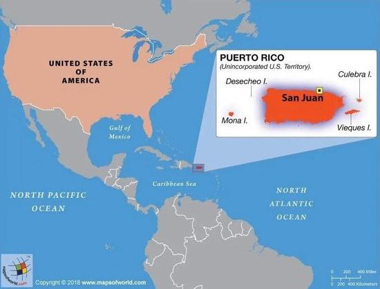 波多黎各的地理位置