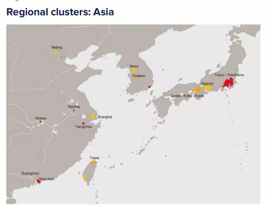 亚洲部分创新集群