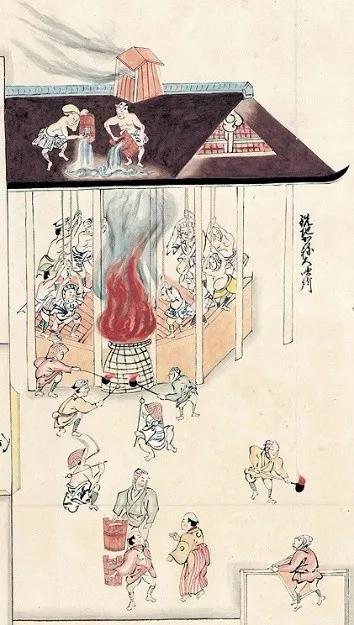 日本17-18世纪铸钱场用踏鞴鼓风熔铁（李延祥 供图）