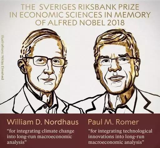 2018年诺贝尔经济学奖获得者保罗·罗默和威廉·诺德豪斯