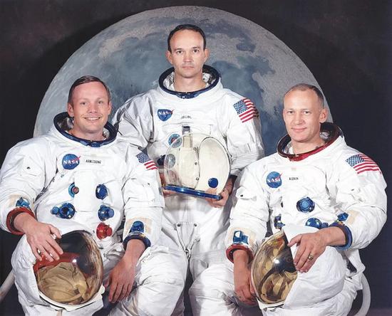 阿波罗11号航天员：阿姆斯特朗（左）、科林斯和奥尔德林（右）
