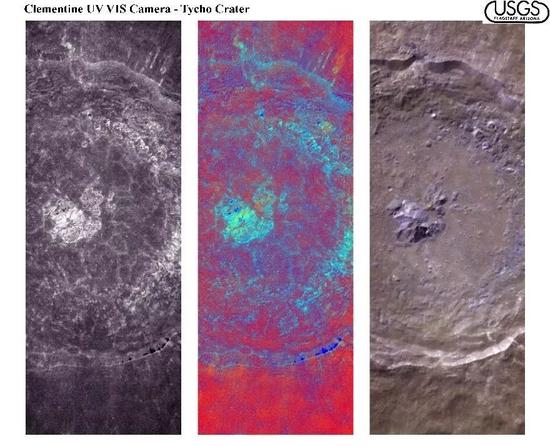 美国“克莱门汀”拍摄的月球表面图像