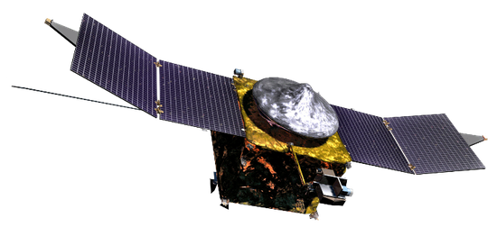 图注：截止目前最先进的火星轨道探测器，NASA的MAVEN。它虽然具备探测火星磁场的仪器，但是轨道高点只有6000km，高度不足以测量火星磁尾。