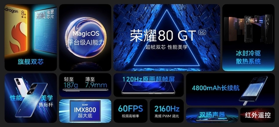 荣耀80 GT发布：搭载MagicOS 7.0系统 超帧双芯 售价3299元起