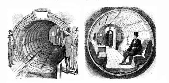 纽约第一条地铁由《科学美国人》主编阿尔弗雷德·埃利·比奇秘密修建。