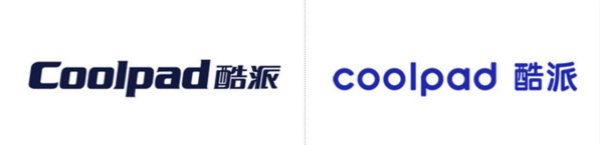 酷派新老logo对比(左为老款,右为新款)