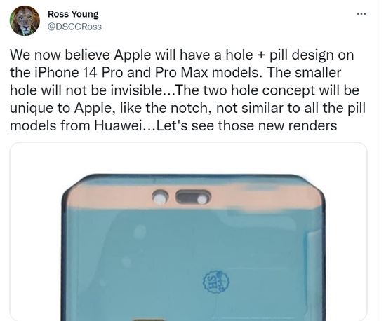 ▲ 值得一提的是，Ross Young 所附的图片据悉是使用华为 P40 Pro PS 的。