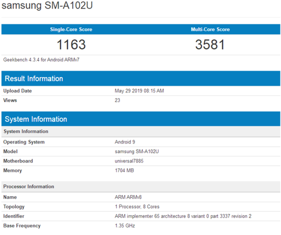 三星新机跑分现身Geekbench