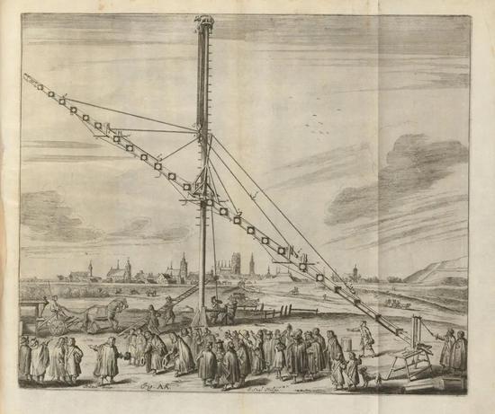 1673年，为了减小色差，波兰天文学家赫维留制造的望远镜长达45.7米。
