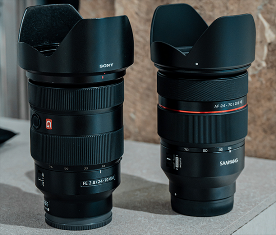 森养24-70/2.8FE与索尼 24-70/2.8GM尺寸对比