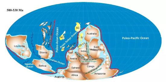 冈瓦纳超大陆（图片来源：Zhao et al。， 2018， Earth-Science Review）