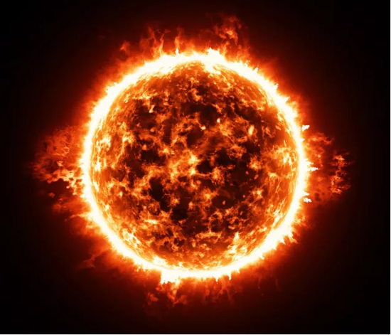 红巨星艺术图（来源：https：//www.scienceabc.com/wp-content/uploads/2019/09/Burning-atmosphere-of-red-giant-star-Imageyurchaks.jpg）