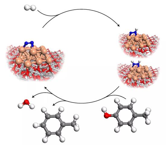  ▲N2促進(jìn)的HDO反應(yīng)的催化循環(huán)（圖片來(lái)源：參考資料[1]）