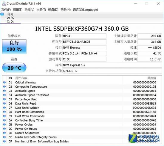 来自Intel的360GB PCI-E 3.0×4 SSD