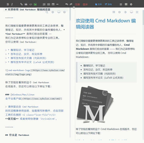 ▲ Cmd Markdown 网页版