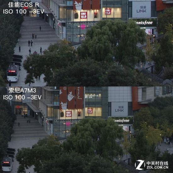 调整后我们可以看到，索尼和佳能实际上宽容度并没有太大差异