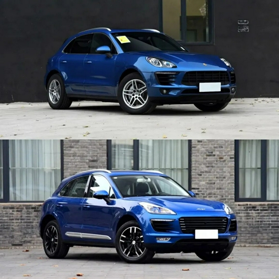 上保时捷macan,下众泰sr9