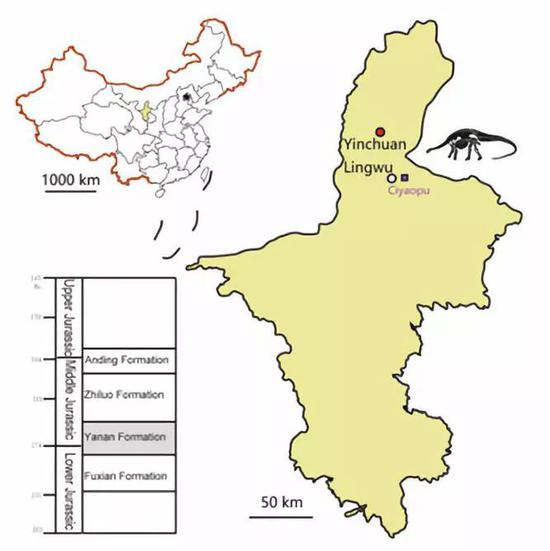 本次化石发现地：中国宁夏回族自治区银川市灵武地区 图片来源：参考文献[1]