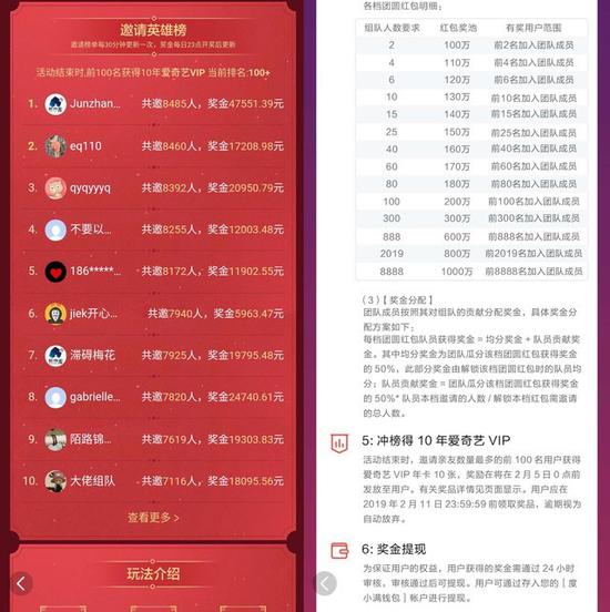 邀请人数越多，拿钱越多