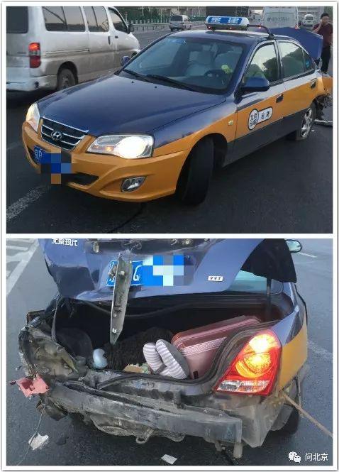 丁先生在事故现场拍摄的“出租车”，后证明为套牌出租车/